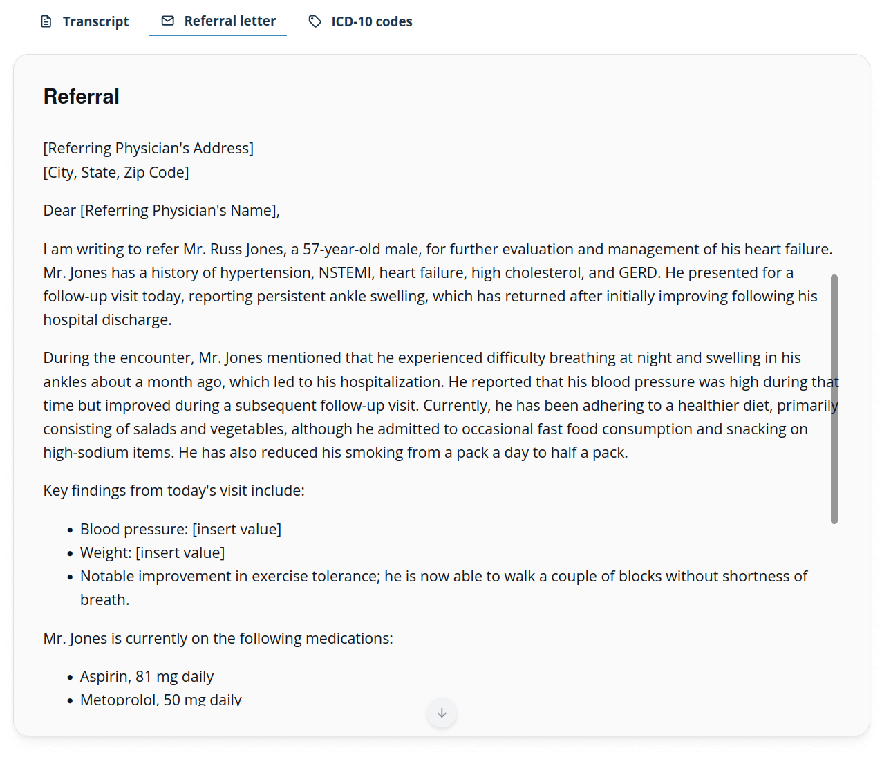 Auto Referral Letters & Documents